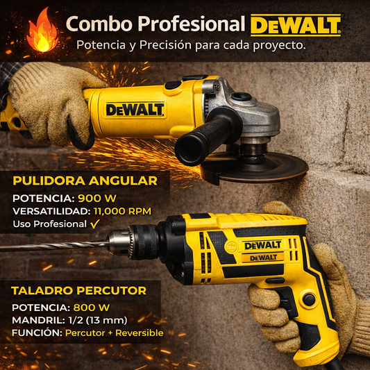Combo de taladro + pulidora│Dewalt