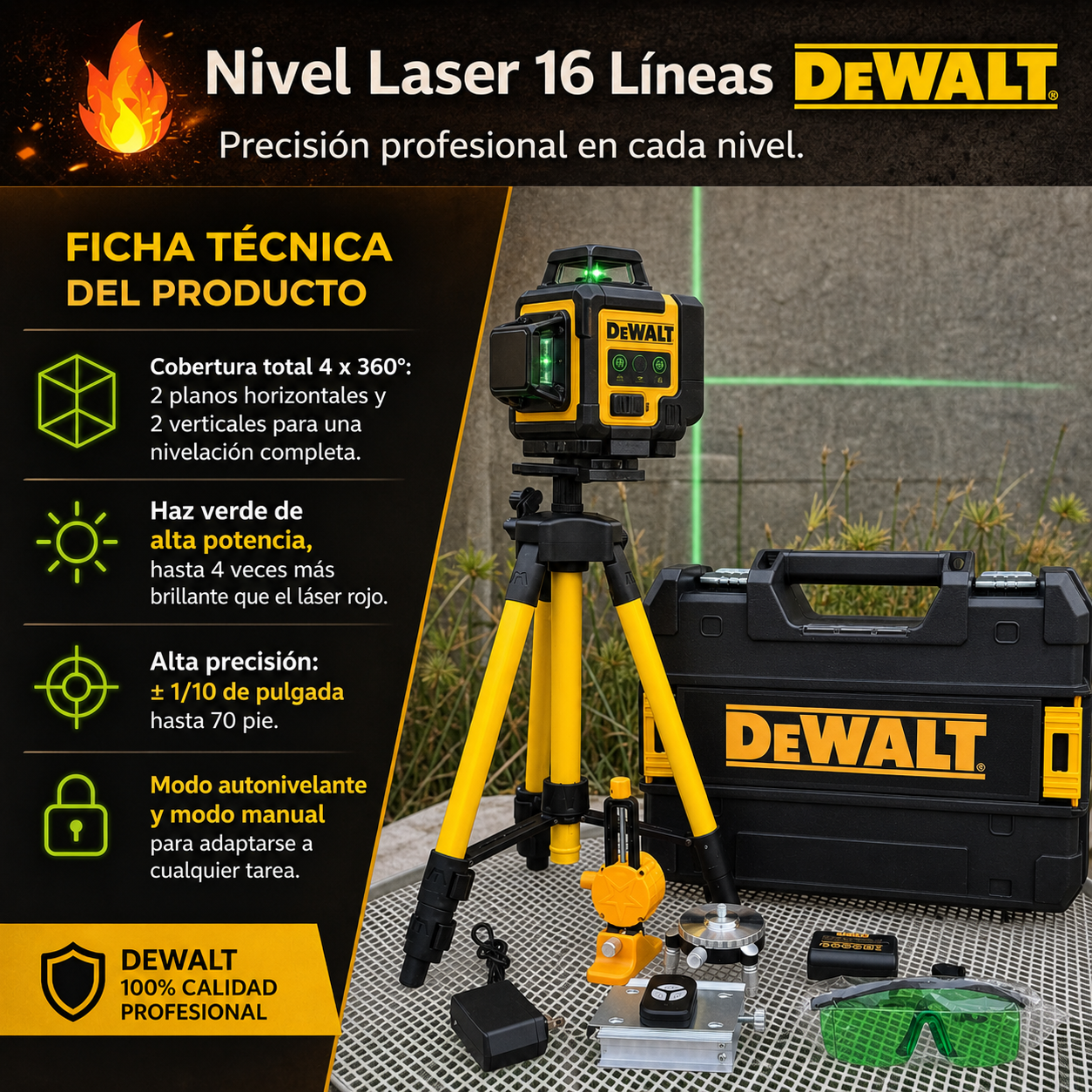 Nivel Laser 16 Líneas│DeWalt